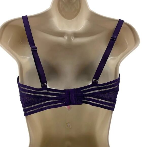 Victoria's Secret PINK Allover Lace Unlined Bra Purple 34DD - Picture 7 of 7